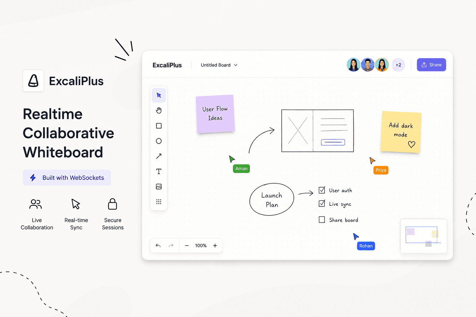 ExcaliPlus — Draw together in realtime, websockets